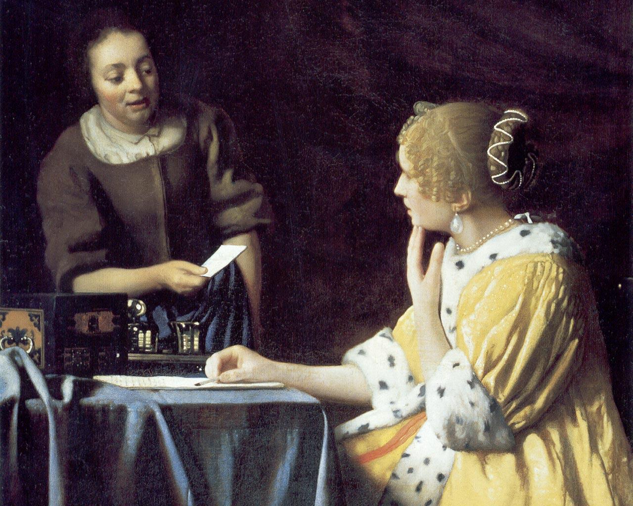 Johannes Vermeer - Mistress and Maid Wallpaper #2 1280 x 1024 