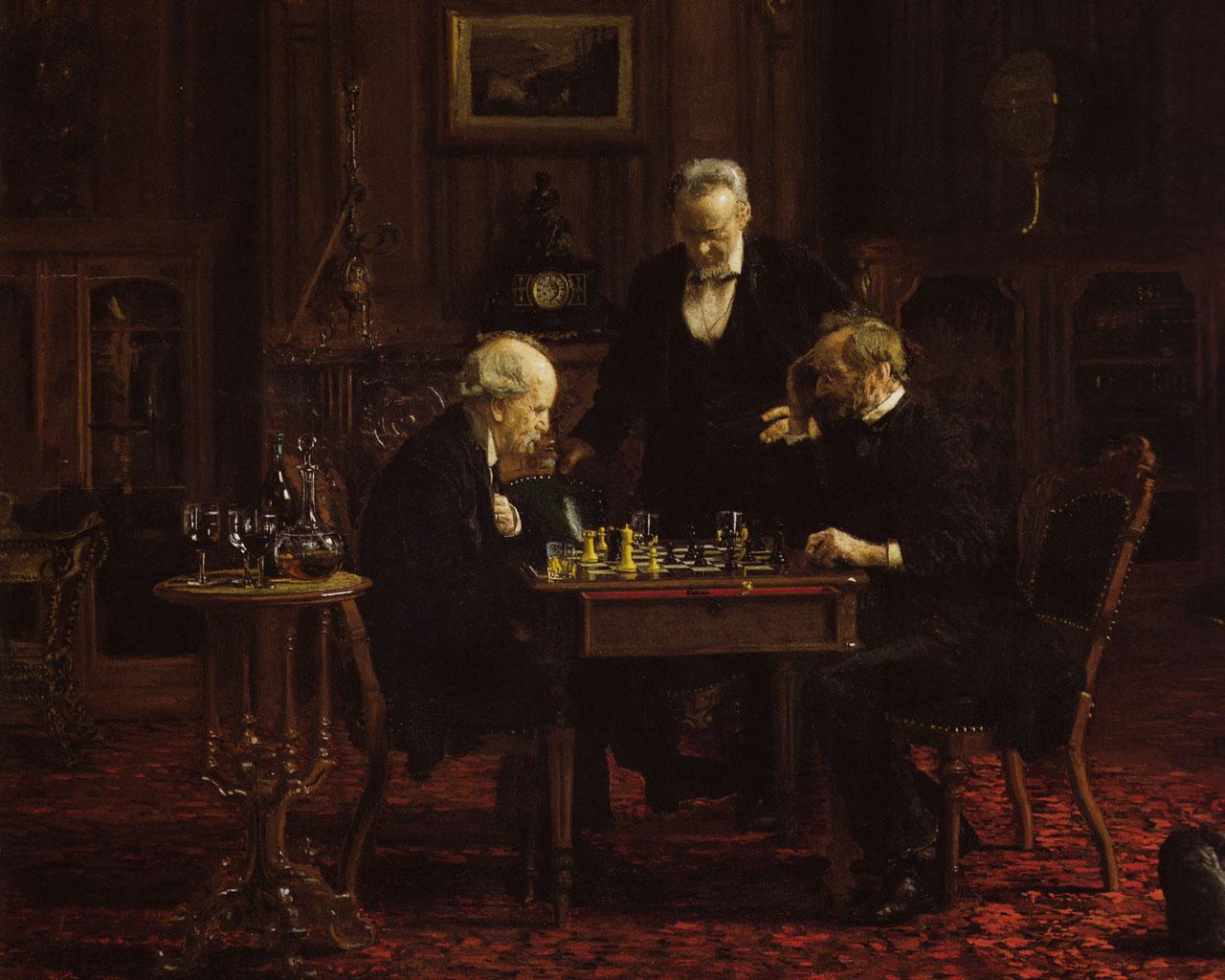 Thomas Eakins - The Chess Players (1876) Wallpaper #3 1280 x 1024 