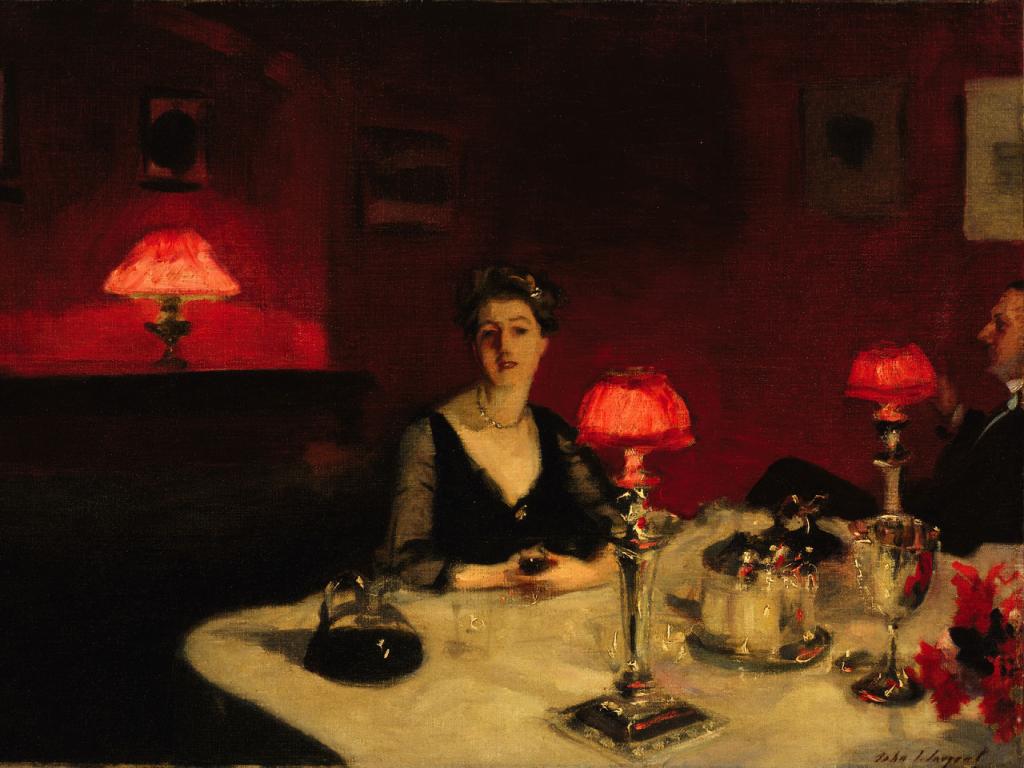 John Singer Sargent - A Diner Table at Night (1884) Wallpaper #4 1024 x 768 