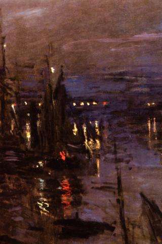 Claude Monet - Le Port du Havre, Effet de Nuit Wallpaper #4 320 x 480 (iPhone/iTouch)