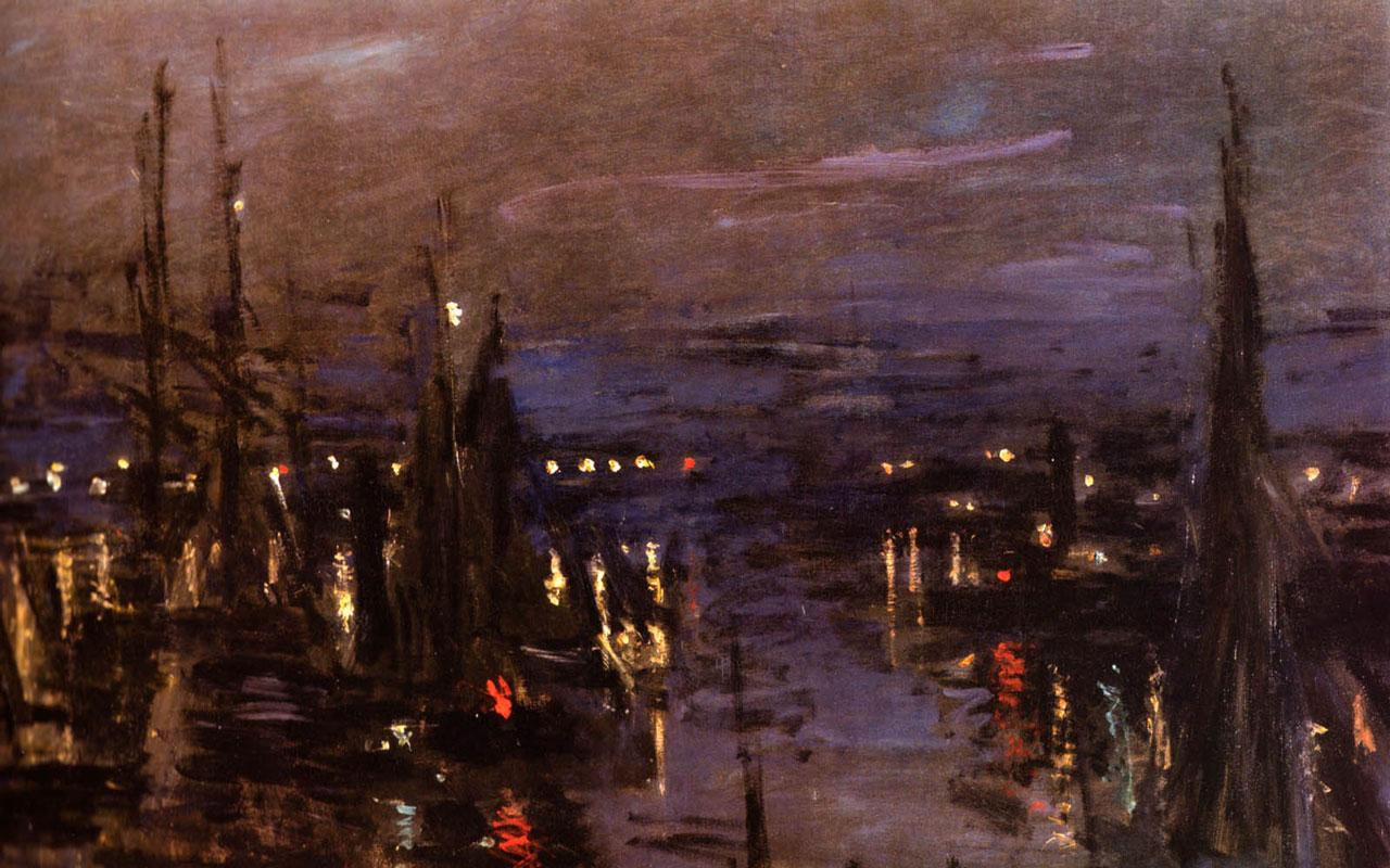 Claude Monet - Le Port du Havre, Effet de Nuit Wallpaper #4 1280 x 800 
