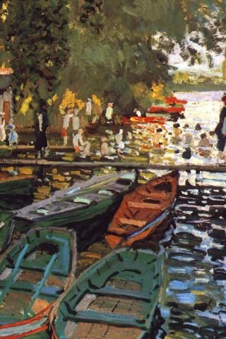 Claude Monet - Baigneurs  La Grenouillre Wallpaper #2 320 x 480 (iPhone/iTouch)