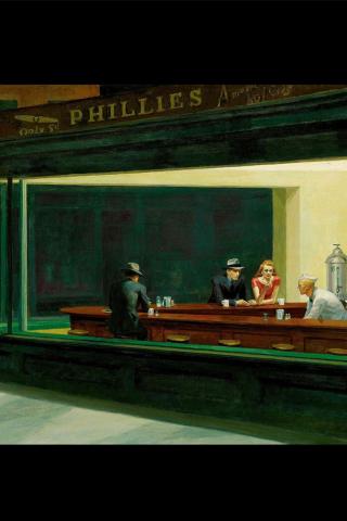 Edward Hopper - Nighthawks (1942) Wallpaper #4 320 x 480 (iPhone/iTouch)