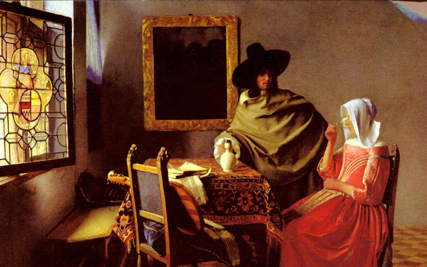 Johannes Vermeer - The Glass of Wine Wallpaper #1 1440 x 900 