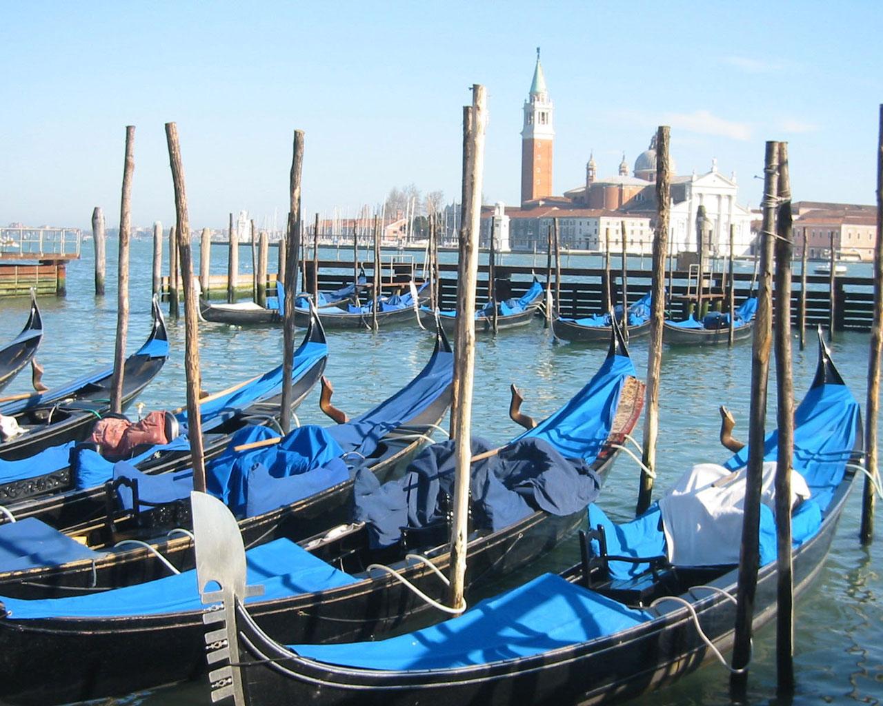 Venice - Gondolas Wallpaper #3 1280 x 1024 