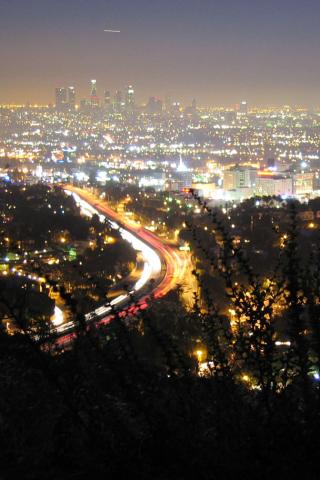 Los Angeles - City from Hollywood Hills (Anders Brownworth) Wallpaper #1 320 x 480 (iPhone/iTouch)