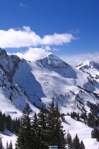 Alta, Utah - Devil's Castle, Mt Sugarloaf and Mt Baldy Wallpaper #2 320 x 480 (iPhone/iTouch)